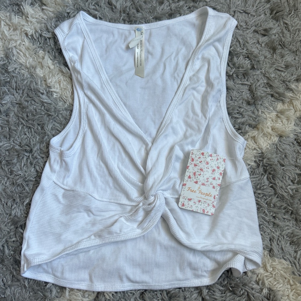 Free People Ivory Twist Knot Tank Top